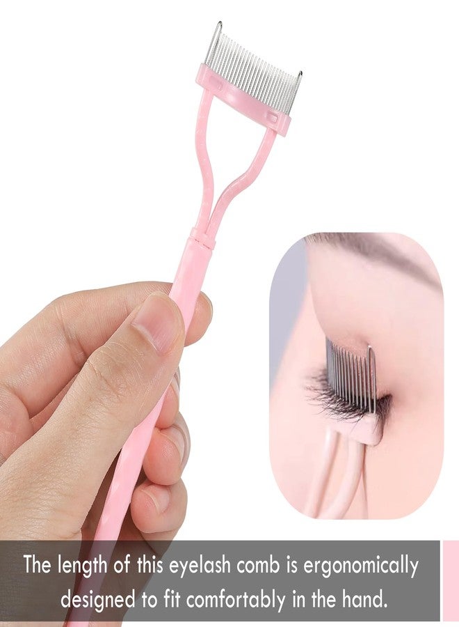 KINGMAS Eyelash Comb Separator, Eye Lash Separator Eyelash Definer Mascara Comb Applicator With Cover - Arc Designed (Pink (2Pcs)) - Image 4